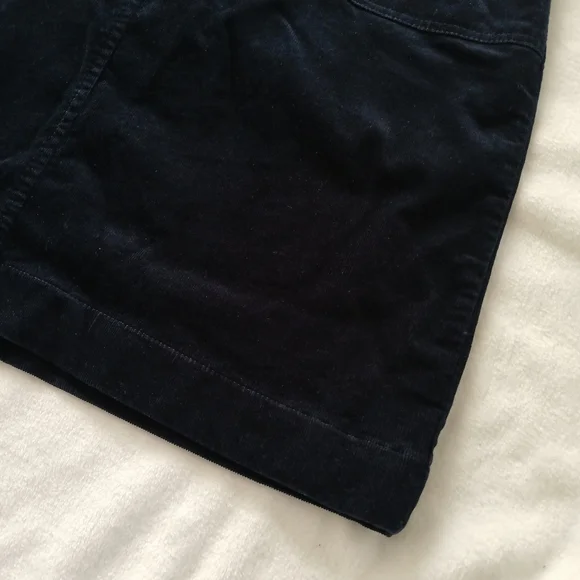 Talbots Women's Corduroy Mini Skirt Size 10 Navy Blue Cotton Blend With Pockets - Picture 5 of 11